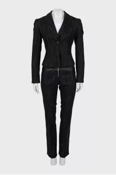 Suit with striped trousers