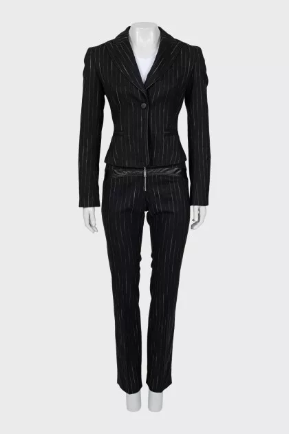 Suit with striped trousers