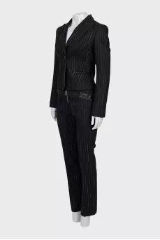 Suit with striped trousers