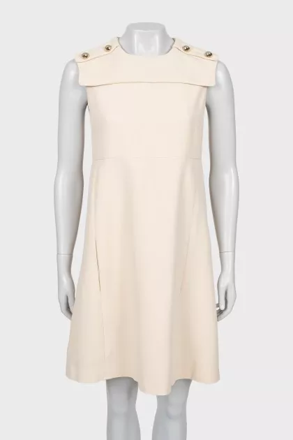 A-line dress with gold buttons