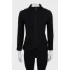 Wool cardigan with zipper