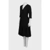 Wool dress with V-neck