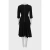 Wool dress with V-neck