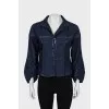 Denim jacket with decorated seams