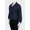 Denim jacket with decorated seams