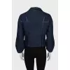 Denim jacket with decorated seams