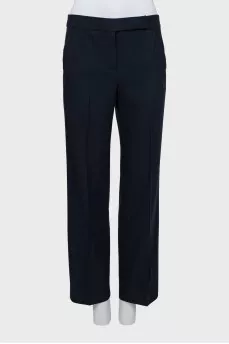 Straight-fit wool trousers with creases