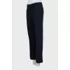 Straight-fit wool trousers with creases