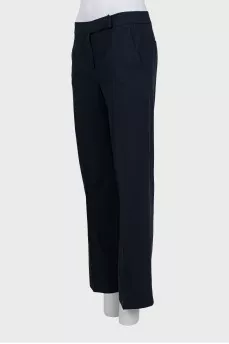 Straight-fit wool trousers with creases