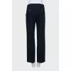 Straight-fit wool trousers with creases