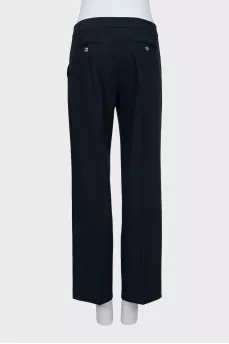 Straight-fit wool trousers with creases