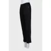 Striped trousers with zipper at the bottom