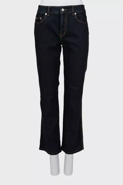Dark blue straight fit jeans