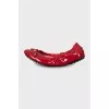 Red patent leather ballerinas
