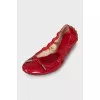 Red patent leather ballerinas