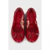 Red patent leather ballerinas