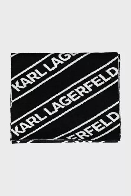 Black and white scarf in signature print