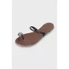 Leather sandals with wooden soles