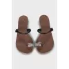 Leather sandals with wooden soles
