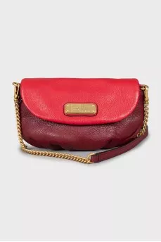 Two-tone leather crossbody bag