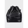 Leather bucket bag with gold-tone hardware