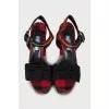Textile sandals decorated with a bow