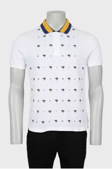 Men's polo shirt with embroidered print
