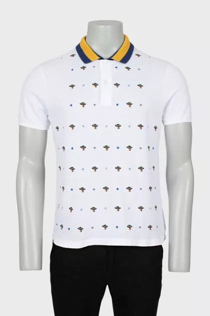 Men's polo shirt with embroidered print
