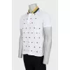 Men's polo shirt with embroidered print