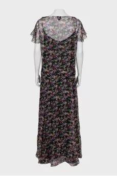 A-line silk maxi dress