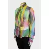 Mixed color silk shirt