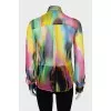 Mixed color silk shirt