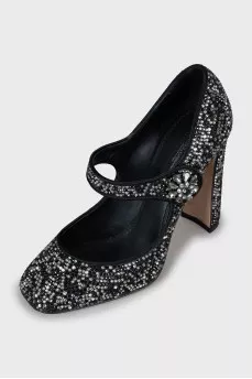 Rhinestone squaretoe shoes