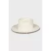 Straw hat decorated with beads