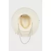 Straw hat decorated with beads