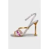 Sequined leather sandals
