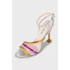 Sequined leather sandals