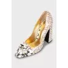 Printed patent leather shoes