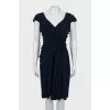 Blue dress with drapery
