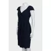 Blue dress with drapery