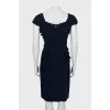 Blue dress with drapery