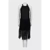 Sleeveless dress decorated with fringe