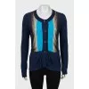 Knitted cardigan with buttons and tie