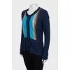 Knitted cardigan with buttons and tie