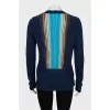 Knitted cardigan with buttons and tie
