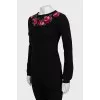 Wool sweater with raised seams