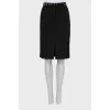 Pencil skirt with leather belt