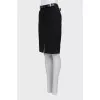 Pencil skirt with leather belt