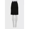 Pencil skirt with leather belt