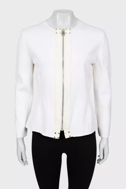 Knitted jacket with zipper